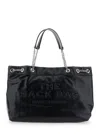 Marc Jacobs 'the Sack Bag' Black Shoulder Bag With Logo Embossed On The Front In Leather Woman In Black