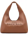 Marc Jacobs The Sack Embossed-logo Leather Shoulder Bag In Brown
