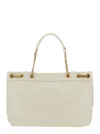 Marc Jacobs 'the Sack Bag' White Shoulder Bag With Logo Embossed On The Front In White