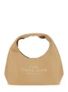 Marc Jacobs 'the Sack' Beige Shoulder Bag With Embossed Logo In Beige