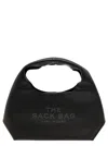 Marc Jacobs The Sack Black Shoulder Bag With Embossed Logo In Hammered Leather Woman In Black
