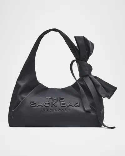 Marc Jacobs The Sack Bow Nylon Shoulder Bag In Black