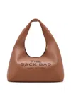 Marc Jacobs The Sack Embossed-logo Leather Shoulder Bag In Brown