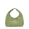 Marc Jacobs The Sack Green Shoulder Bag With Maxi Logo Lettering On The Front And Logo Patch On The