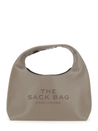 Marc Jacobs 'the Sack' Grey Shoulder Bag With Embossed Logo