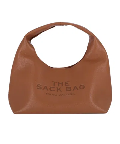 Marc Jacobs The Sack Logo Detailed Shoulder Bag In Brown