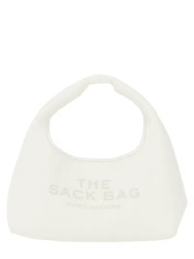 Marc Jacobs The Mini Sack Compact Single Handle Leather Satchel In White
