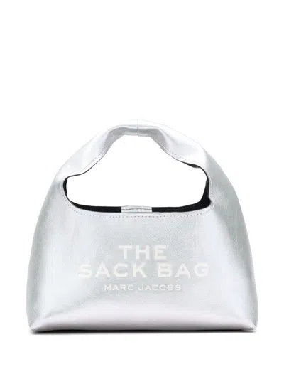 Marc Jacobs The Sack Mini Leather Hobo Bag In Silver