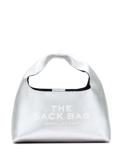 Marc Jacobs The Mini Leather Sack Bag In Silver