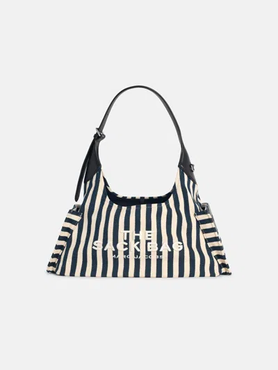 Marc Jacobs 'the Sack Stripe Canvas' Blue Cotton Bag