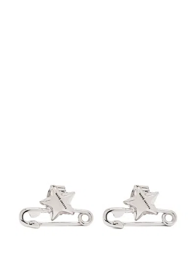 Marc Jacobs The Safety Pin Earrings In Gray