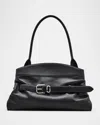 Marc Jacobs The Satchel Leather Shoulder Bag In Black