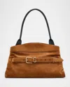 Marc Jacobs The Suede Dakota Satchel Copper In Brown