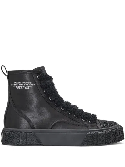 Marc Jacobs The Satin High Top Sneakers In Black