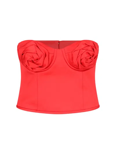 MARC JACOBS "THE SATIN ROSE CORSETTE" CROP TOP