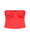 MARC JACOBS THE SATIN ROSE CORSETTE CROP TOP