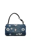 Marc Jacobs The Mini Dual Sequin Daisy Denim Handbag In Blue