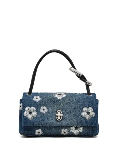 Marc Jacobs The Sequin Daisy Denim Mini Dual Bag In Blue