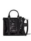 Marc Jacobs The Micro Tote Croc Embossed Bag In Black
