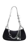 Marc Jacobs Curved Black Shoulder Bag With Adjustable Chain Handle In Black