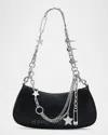 Marc Jacobs Curved Black Shoulder Bag With Adjustable Chain Handle In Black
