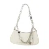Marc Jacobs Contemporary White Shoulder Bag With Adjustable Chain And Embossed Logo In White