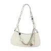 Marc Jacobs Contemporary White Shoulder Bag With Adjustable Chain And Embossed Logo In White