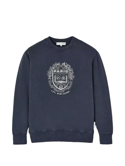Marc Jacobs The Shrunken Paris Crew-neck Sweater In Blue