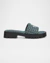 Marc Jacobs The Lug Sole Slide In Sun Faded Denim