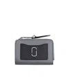 Marc Jacobs Logo-plaque Leather Wallet In Gray