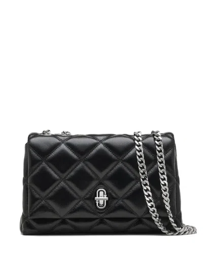 Marc Jacobs The Slim Quilted Dual-chain Leather Shoulder Bag In Black
