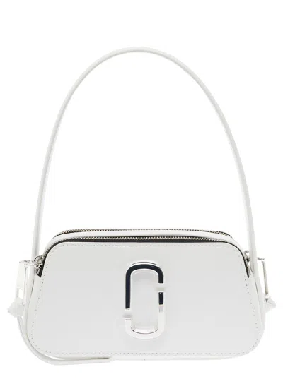 Marc Jacobs 'the Slingshot'  White Shoulder Bag With Double J Detail In Cross-grain Leather Woman