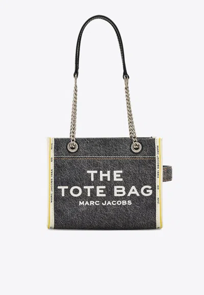 Marc Jacobs The Small Denim Chain Tote Bag In Black