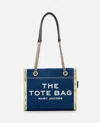 Marc Jacobs The Denim Chain Small Tote Bag Dark Wash In Blue