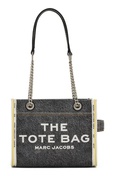 Marc Jacobs The Small Denim Tote In Black Wash