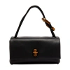 Marc Jacobs The Double Top Handle Leather Bag In Black