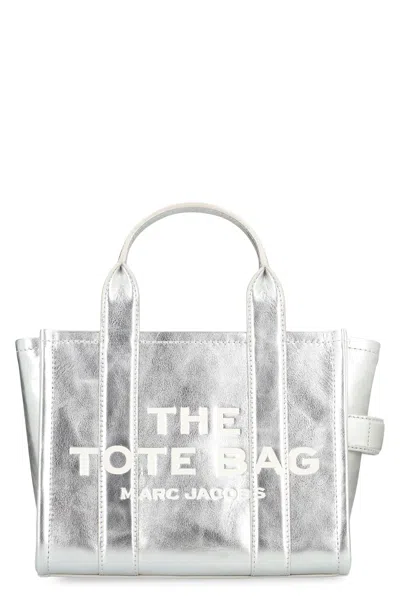 Marc Jacobs The Small Metallic Leather Tote Bag In Silver