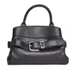 Marc Jacobs The Satchel Dakota Small Black Handbag With Logo Embossed On The Back And Belt Closure In Leather Wo In Black