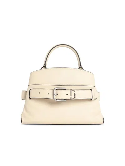 Marc Jacobs 'the Small Satchel' White Leather Bag In Nude