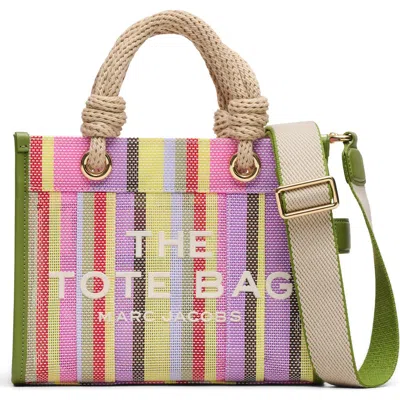 Marc Jacobs The Small Stripe Mesh Tote In Nude