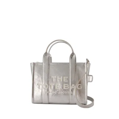 Marc Jacobs The Small Tote - Leather - Silver In White