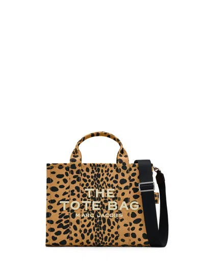 Marc Jacobs The Cheetah Canvas Small Tote Bag In Brown