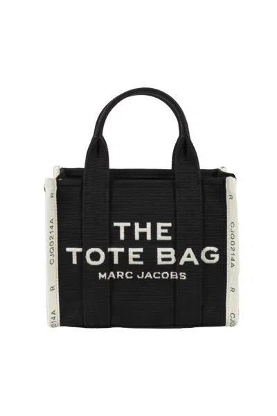 Marc Jacobs The Mini Tote Cotton-blend Tote Bag In Black