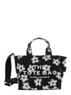 Marc Jacobs Daisy Print Canvas Medium Tote Bag With Adjustable Strap In Black