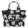 Marc Jacobs 'the Small Tote Bag' Black Handbag With All-over Flower Print And Embroidered Logo