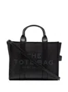Marc Jacobs 'the Small Tote Bag' Black Shoulder Bag With Logo In Grainy Leather Woman