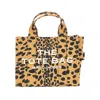 Marc Jacobs 'the Mediumtote Bag' Brown Handbag With All-over Leopard Print And Embroidered Logo In Multicolor