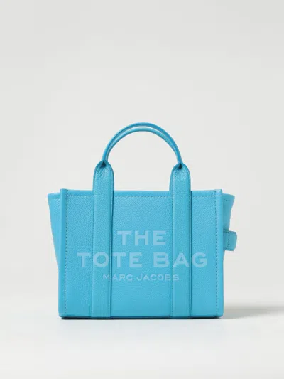 Marc Jacobs The Small Tote Bag In Grained Leather In Gnawed Blue