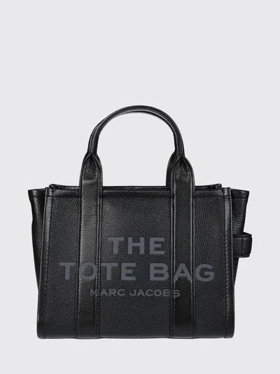 Marc Jacobs The Small Tote Bag In Leather With Tone-on-tone Logo In Black
