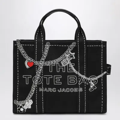 MARC JACOBS MARC JACOBS  THE SMALL TOTE BAG NERA IN CANVAS WITH DESIGNS